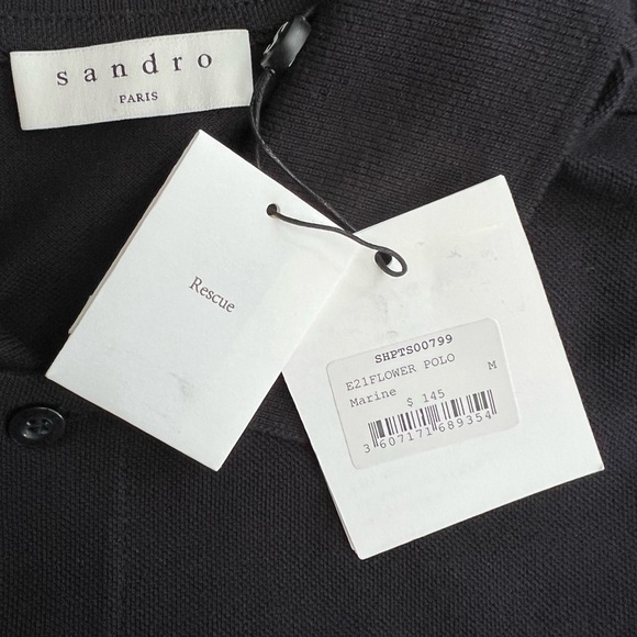 New Men’s “Sandro Paris” Flowered Polo - Picture 5 of 7